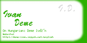 ivan deme business card
